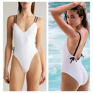 Solid & Striped Lynn Rib One-Piece Swimsuit Size Large